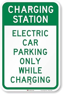 SmartSign 18 x 12 inch “Charging Station - Electric Car Parking Only While Charging” Metal Sign, 63 mil Aluminum, 3M Laminated Engineer Grade Reflective Material, Green and White, Made in USA