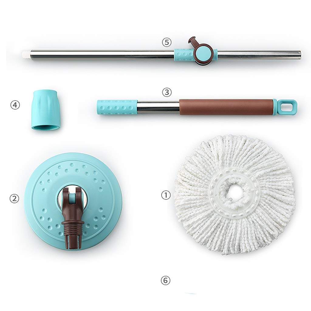 DWW Ciclón Mojado rotativo Mojado y Cubo de balanceo para Limpieza de Pisos, Sistema de escurrido Simple, Limpieza de escobas de Tela de Microfibra y Ruedas (Color : Hydraulic Rod+Stainless Steel)