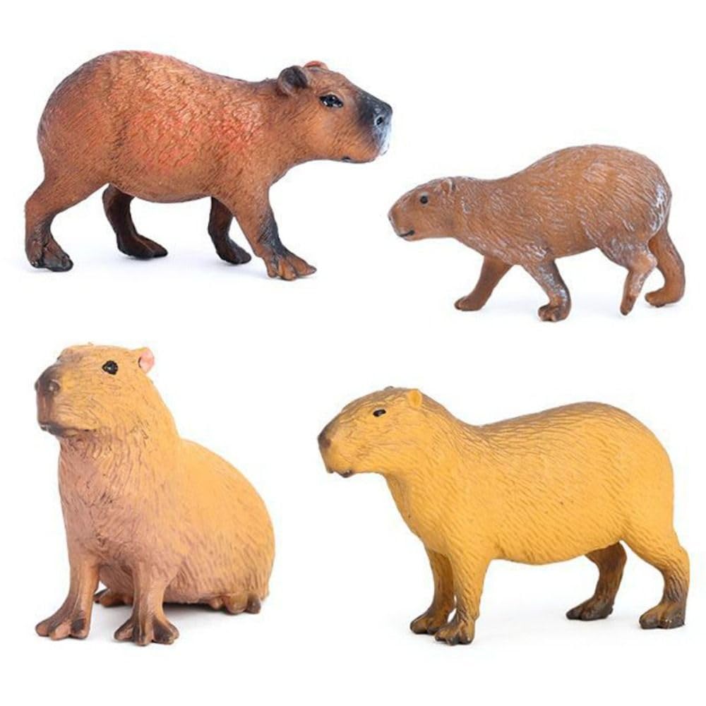 Figurines miniatures Capybara : lot de 4 statues déco pour maison et jardin