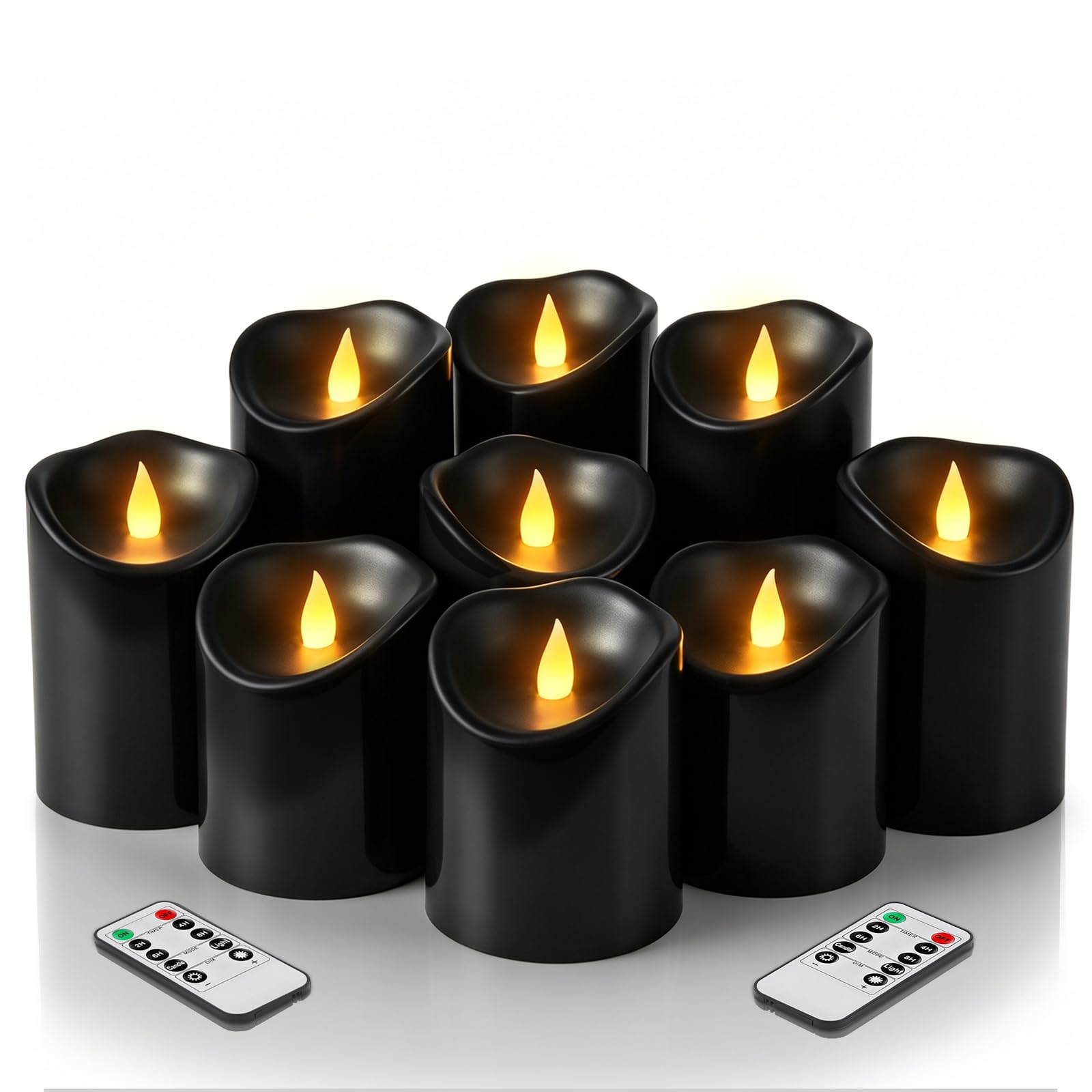 antizer Flameless Candles 9 Pack Outdoor Battery Candles with Remote Timer