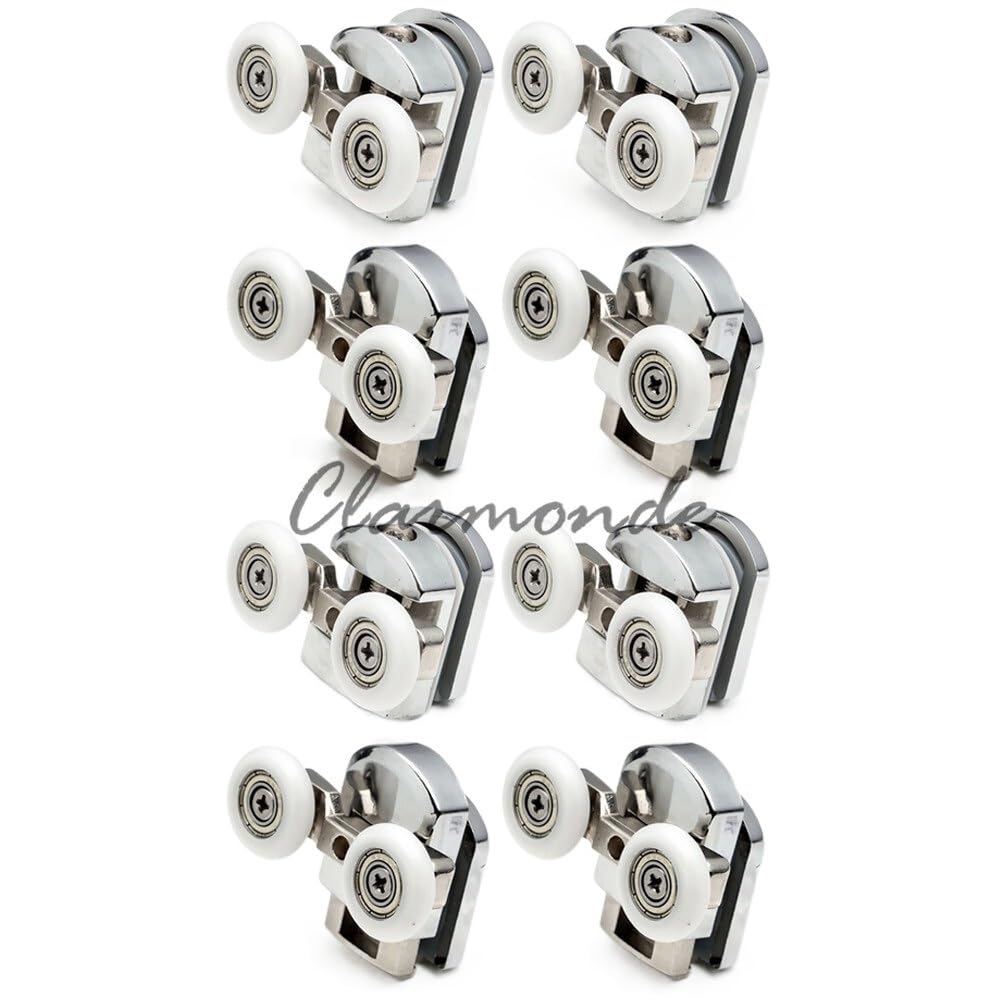 Ruedas Mampara Ducha 4pcs-8pcs/set Shower Door Rollers Runner 23mm/25mm Zinc Alloy Double-Wheels Replacement Sliding Shower Door Roller Bearing Wheel Ruedas Para Mamparas De Ducha ( Color : 8pcs , Siz