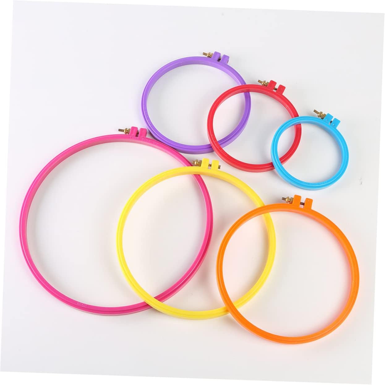 HOODANCOS 6pcs Adjustable Cross Stitch Circle Frames Embroidery Hoops for DIY Craft for Beginners