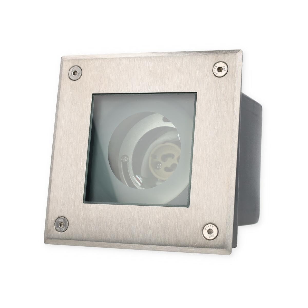 SLV DASAR 70 Outdoor Bodeneinbaustrahler, Einbauleuchte aussen, Außenleuchte, Bodenstrahler, Bodenleuchte GU10, IP67, eckig, edelstahl 304, max. 35W