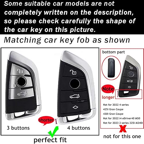 Miniatura 2 de ontto Funda para llave de BMW, funda de cuero para llave BMW X1 X3 X5 X6 1 2 5 7 Series, Marrón