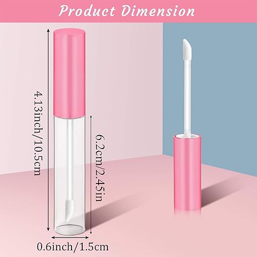 Miniatura 2 de 30 tubos de brillo de labios de 0.3 fl oz (0.3 fl oz), botella vacía de bálsamo labial recargable, contenedor de plástico transparente para brillo