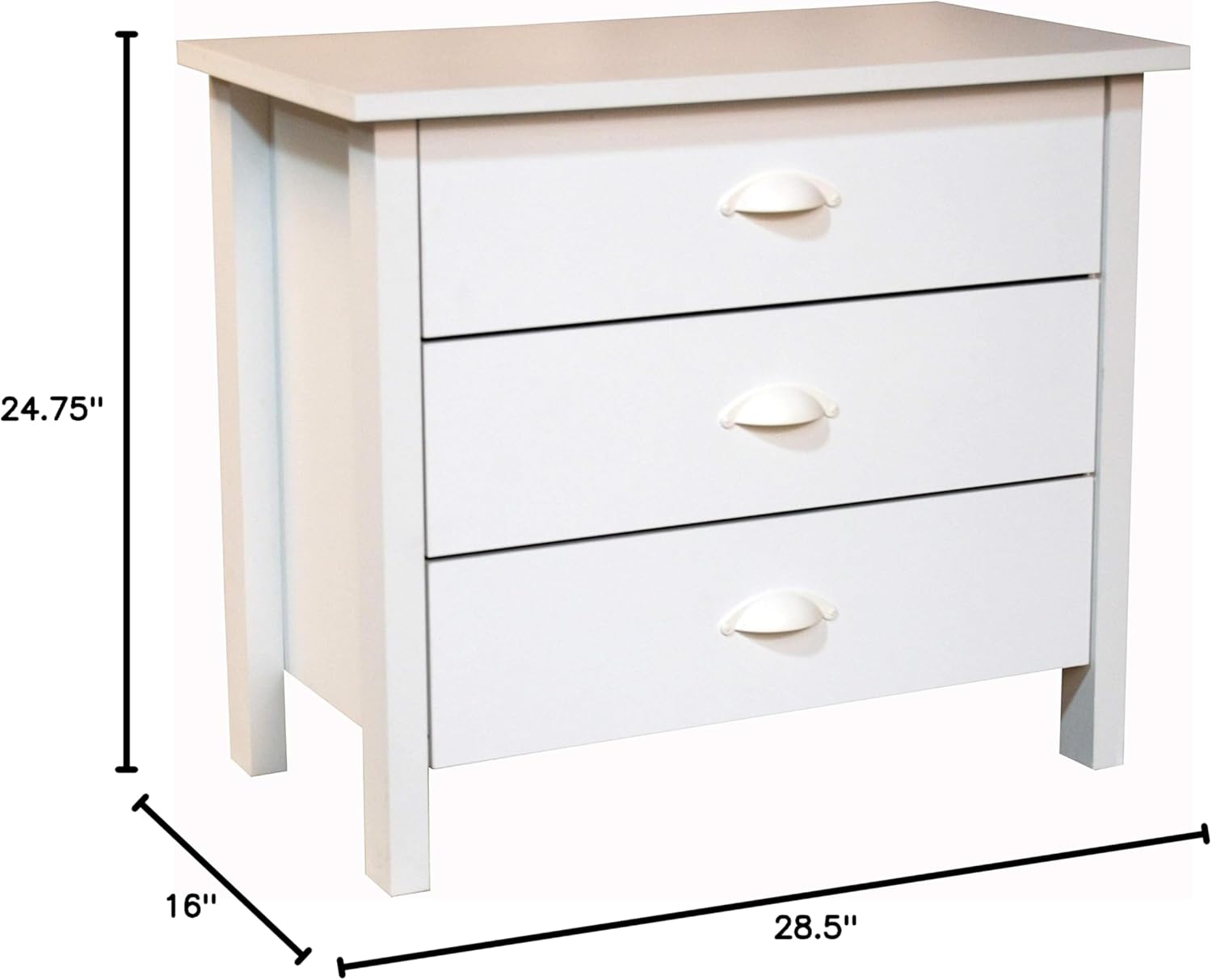 Venture Horizon 3 Drawer Nouvelle Chest White