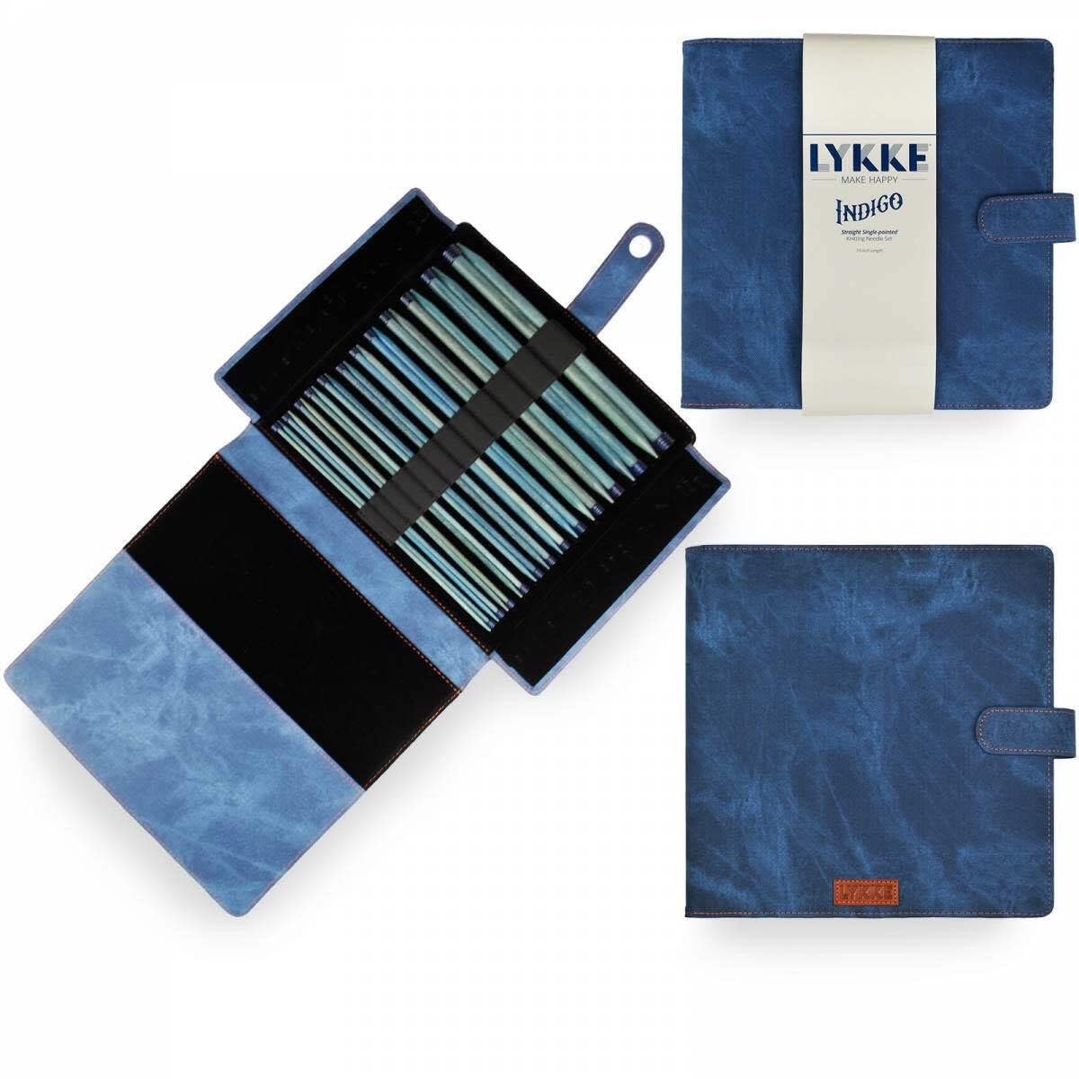 Lykke Geschenk Set mit geraden Stricknadeln in (25cm/10 - Indigo)