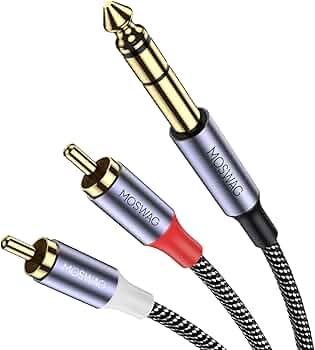 Amazon | MOSWAGメッキ6.35 mm 1/4インチオスTRSステレオプラグから2