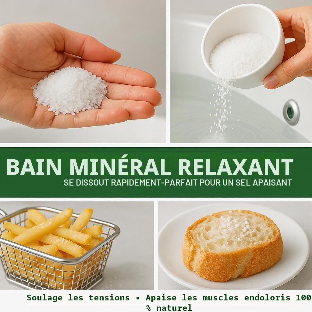 GiDeli Sel gemme fin, 20 kg, naturel, non raffiné, sans additifs, pour la cuisine, la transformation des aliments, les salles de bains