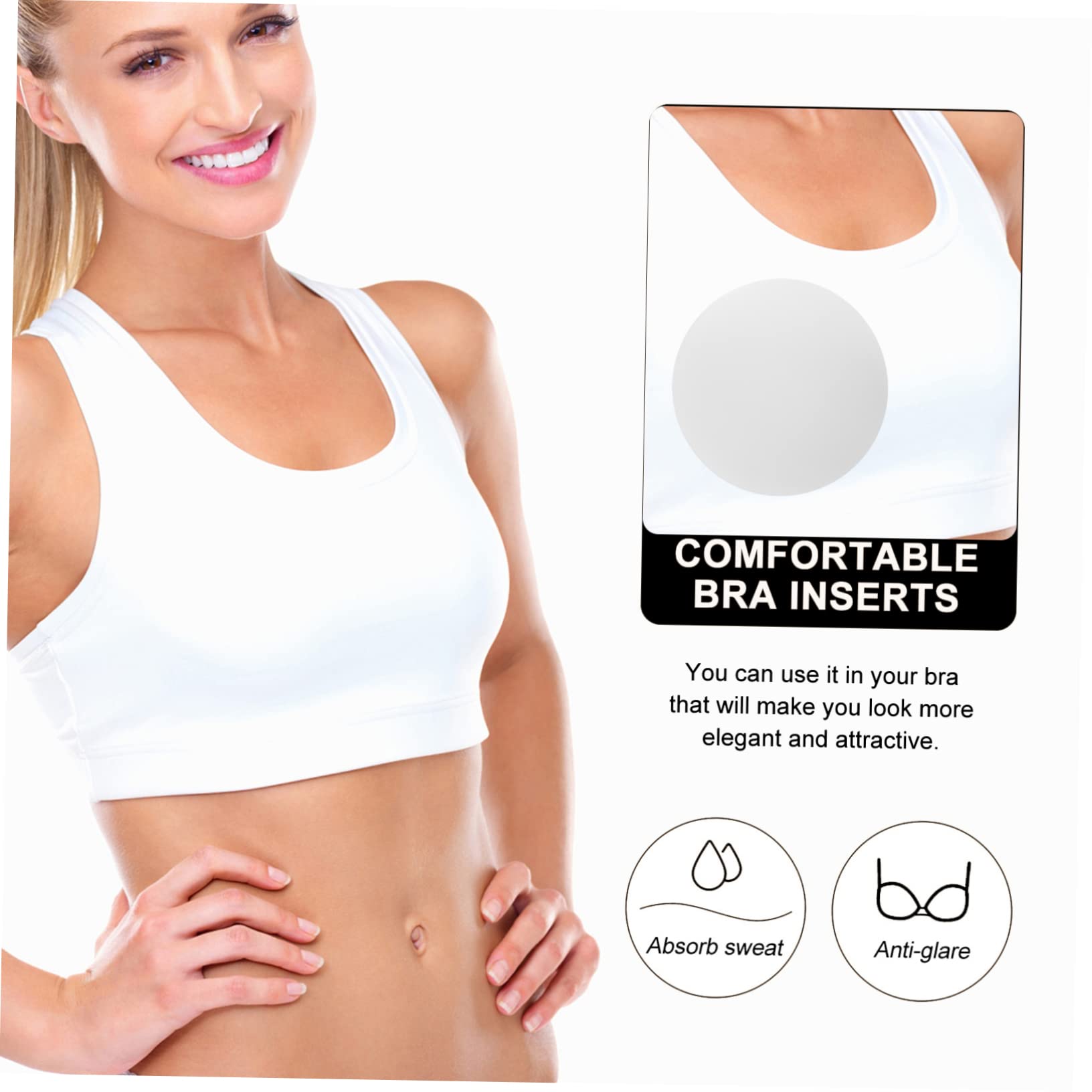 20pares Almohadillas Para Sujetadores Redondas Inserciones Transpirables Para Sujetadores Deportivos Rellenos De Poliéster Para Bikini y Trajes De Baño Comodidad y Adaptabilidad