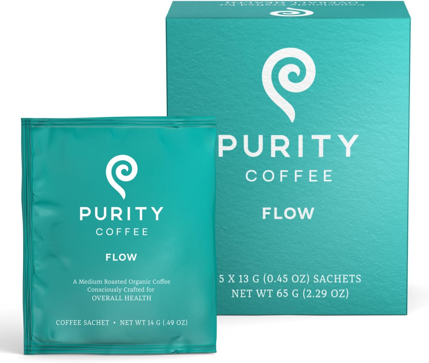 FLOW Original Medium Roast Single Serve Sachets (5ct Box) | Specialty-Grade USDA Organic Arabica Blend | Third Party Tested for Mold, Mycotoxins & Pesticides