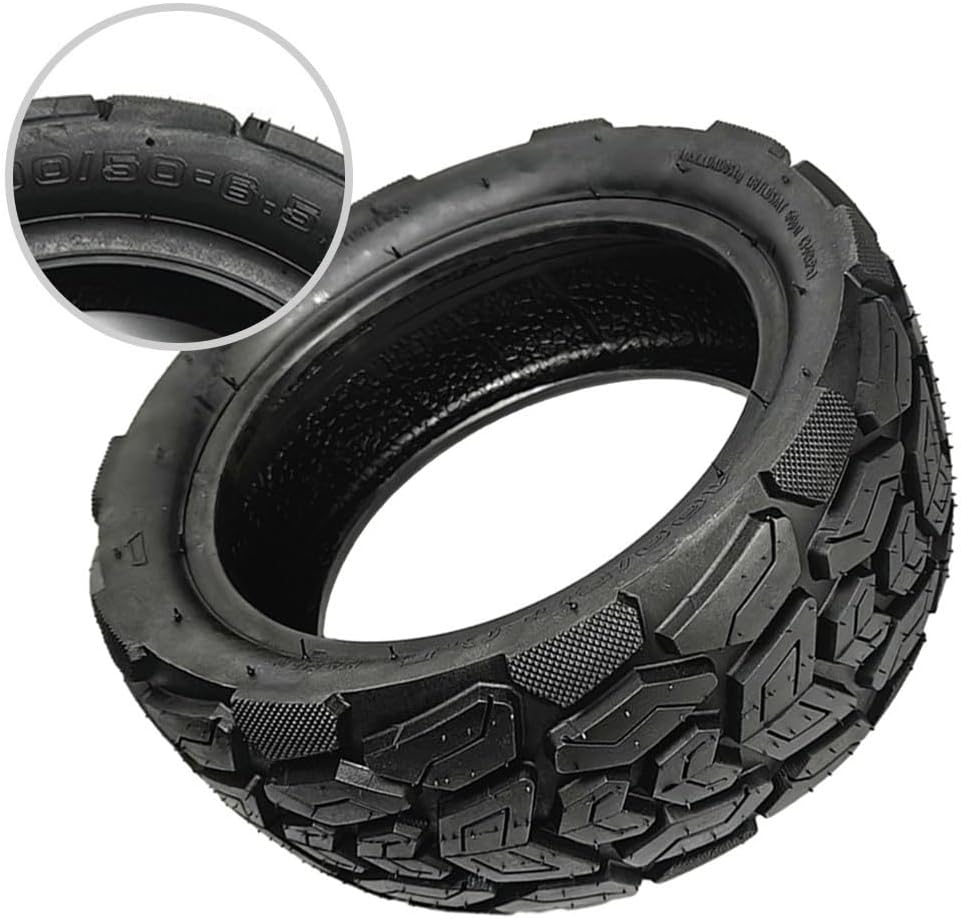 11 Inch 100/50-6.5 Off-Road Tubeless Tire for Electric Scooters, Rubber Construction, Self-Repairing Design, 247x102mm