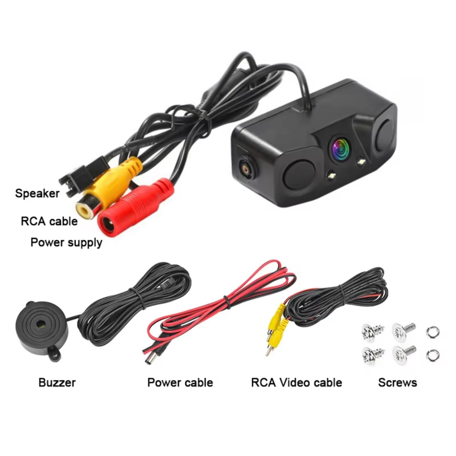 Auto Sensori Di Parcheggio Kit Sensore Di Parcheggio Radar 3 In 1 Visualizzazione LED Parktronic Visibile Monitor Backup Telecamera Retromarcia Allarme Radar Retromarcia Sensore Parcheggio Kit