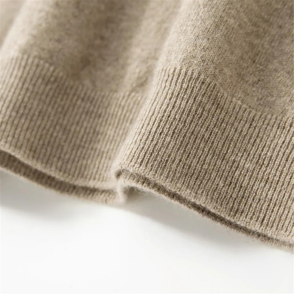 Hamthuit Autunno/Inverno da Uomo in Lana Collo Mezzo Alto Tinta Unita Pullover Casual Morbido Maglione Sciolto Casual