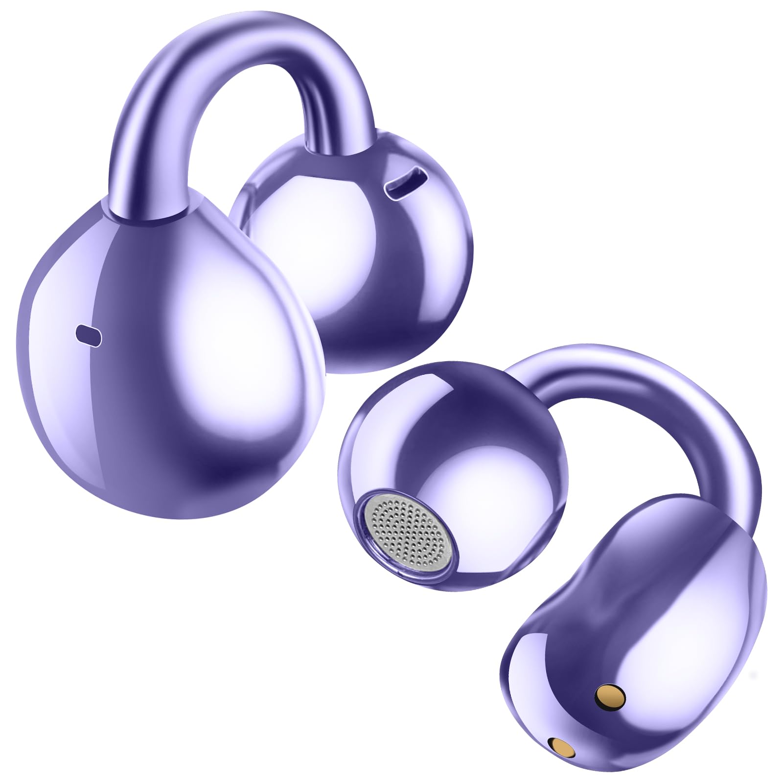 TANFESO Ultra Open Ear Headphones Bluetooth 5.4 Wireless Clip On Earbuds with Digital Display Charging Case 60 Hours Playtime Sport Earphones Built-in