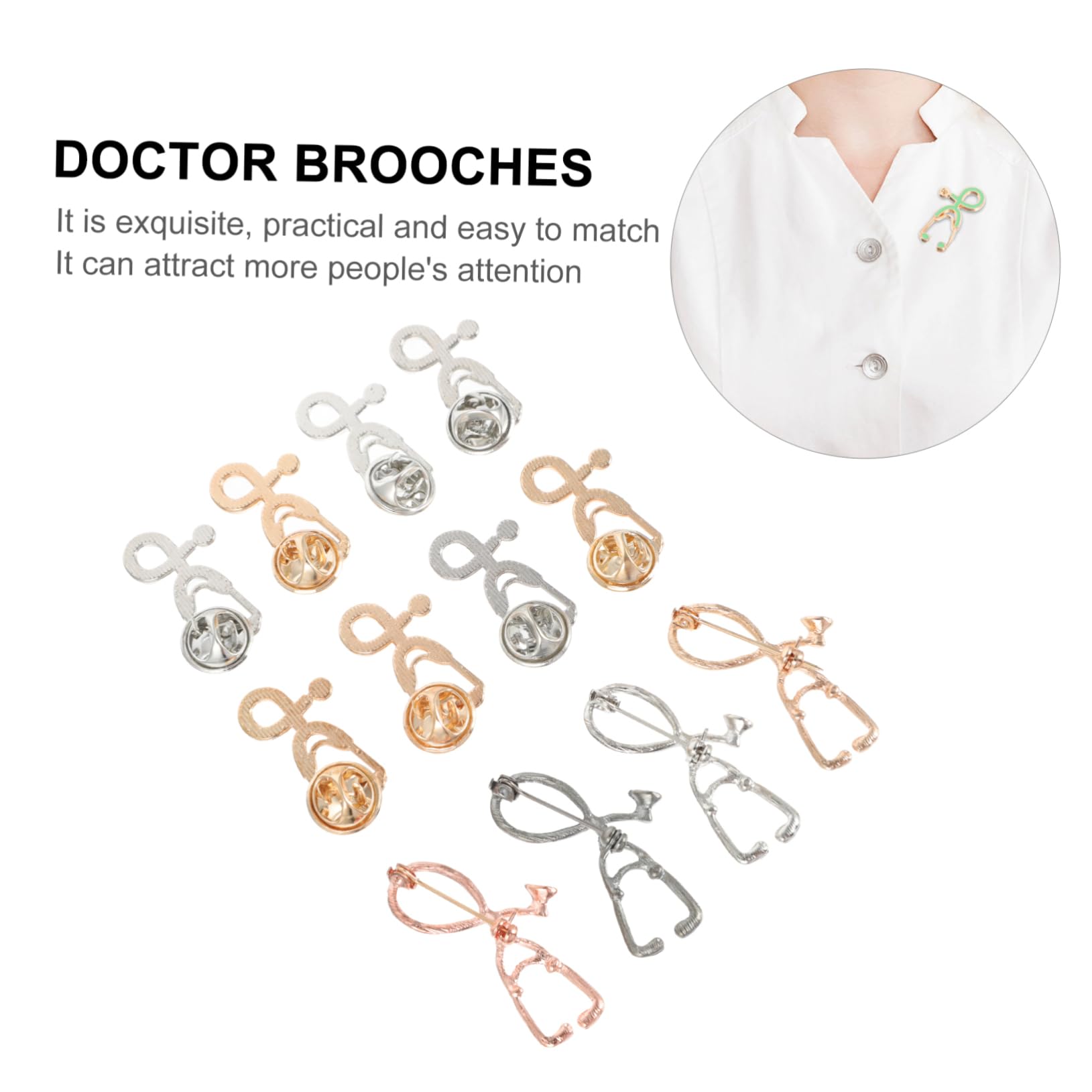LIFKOME 36pezzi Spilla Lega Stetoscopio Accessori Medici Per Dottori e Studenti Di Medicina Spille Decorative Per Costumi e Regali