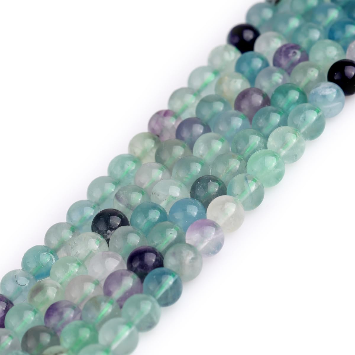 GEM-Inside Natural 6mm Mixed Color Fluorite Round Gemstone Semi Precious Loose Beads for Jewellery Making 15'' - Image 3