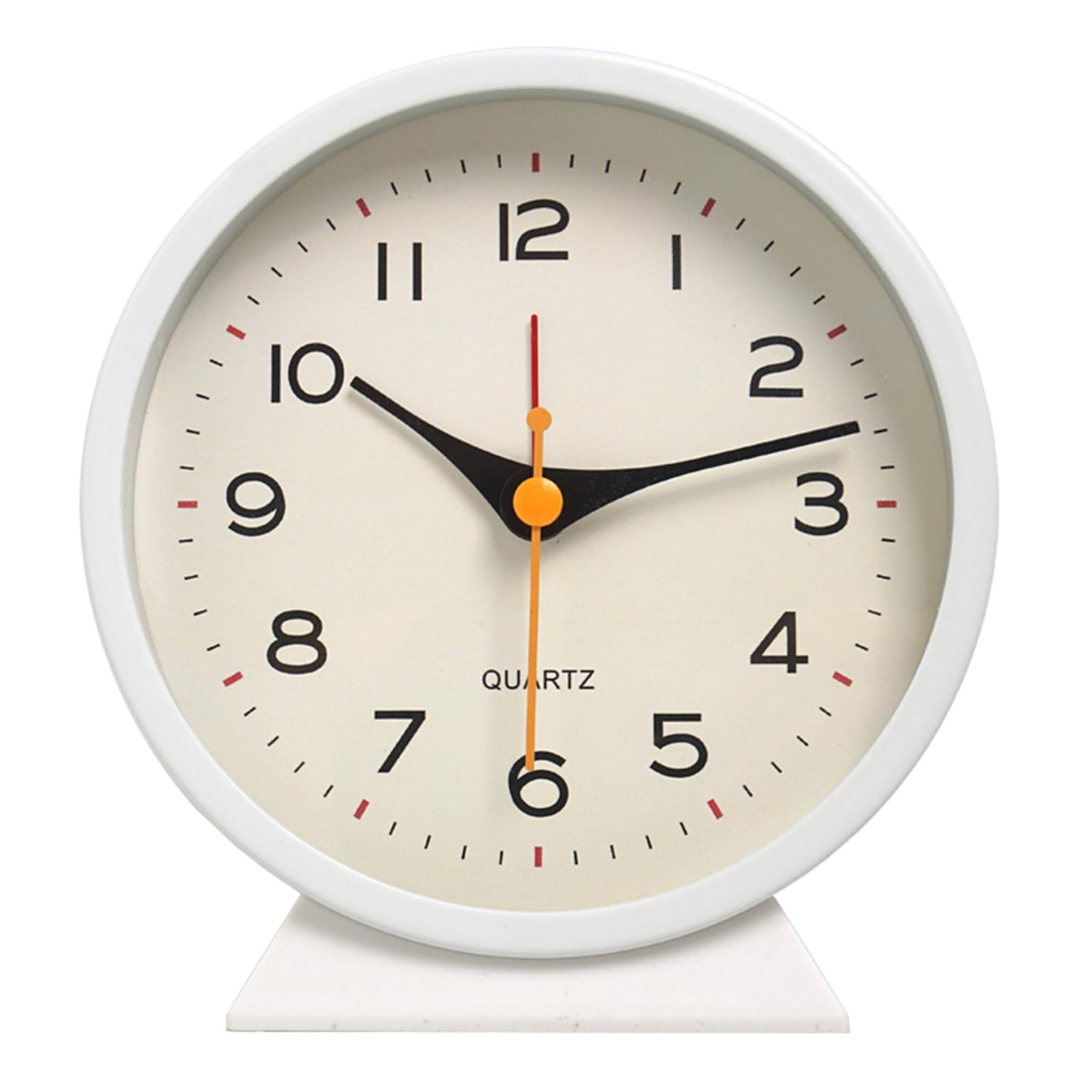 Kalttoy White Contemporary Bedside Modernsmetal Desk Clock With Snooze Light Minimalists Accurate Timekeeping For Home Or Small Analogues Contemporary Alarm Clock Cool Mintalarm Snooze Alarm Light Up