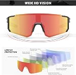 KALIYADI Sports Sunglasses-for-Men Lunettes de soleil polarisés: Lunettes de Soleil Sport Hommes avec UV Protection pour la pêche à vélo