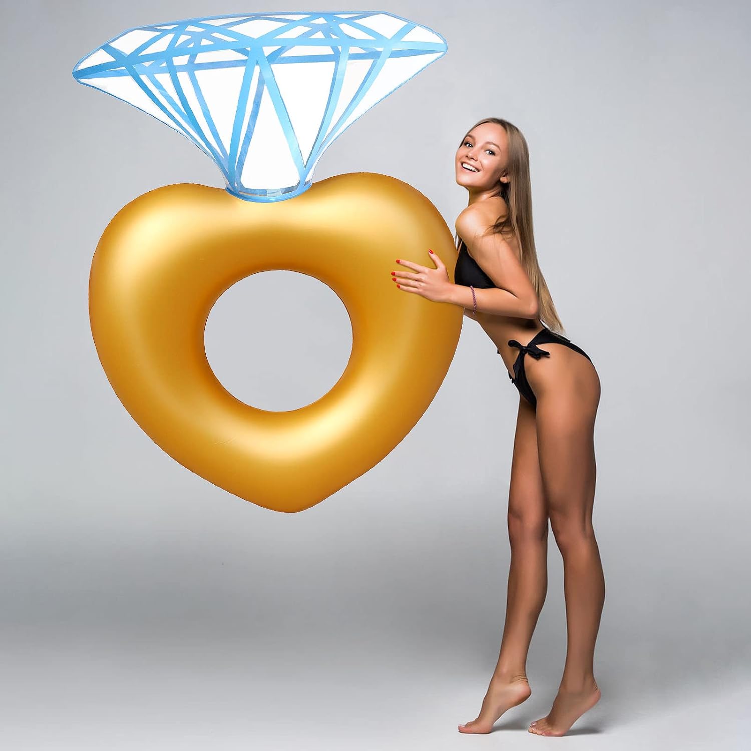 Diamond Swimming Ring Floaty Party Pools Beach Toys for Adults Inflatable Swimming Ring Floating Bed Fun Party Beach Floaty Party Pools Inflatable Floating Bed Fun Party Beach Swim Pool Toys