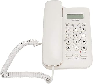 KX-T076 Corded Telephone for Seniors Loud Phones for Hard of Hearing with Call Number Digital/Time Check, Fast up/Down Check and Redial & FSK and DTMF Dual System(white)