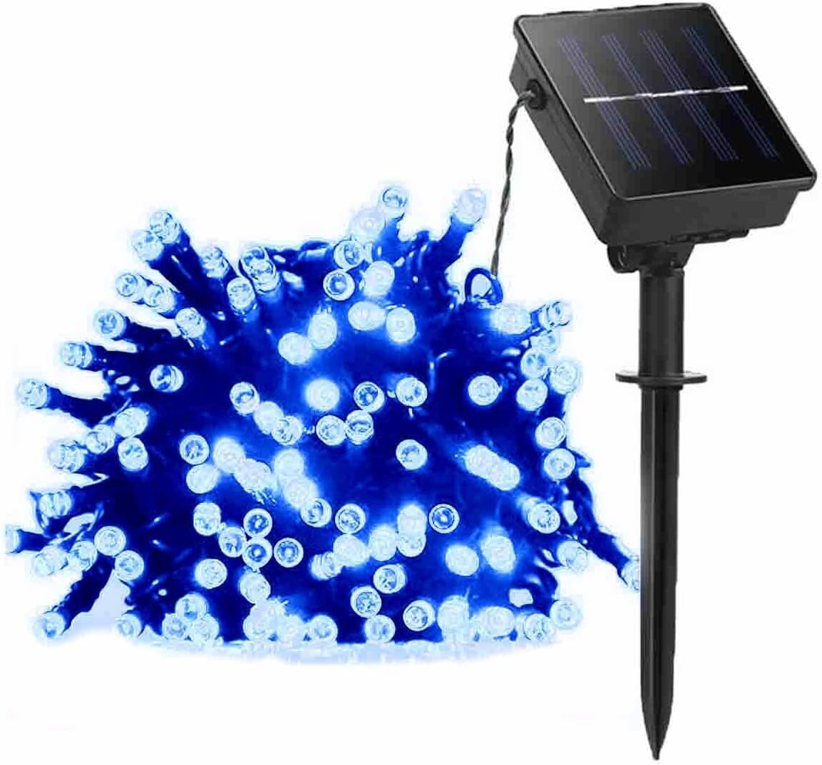 Solar String Lights Outdoor Waterproof LED 39FT Outdoor String Light Solar Powered with 100 LED Hanging Solar Light Balcony Fence Patio Light String Lights, Blue