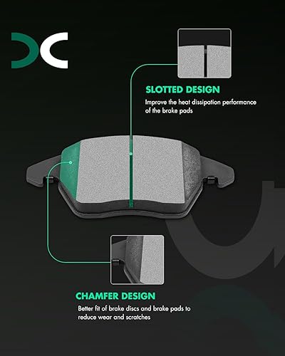 Miniatura 2 de SCITOO - Juego de 8 pastillas de freno de cerámica, para Audi A3, A3, Quattro, TT, TT Quattro, para VW CC, Eos, Golf, GTI, Jetta, Passat, Passat CC,