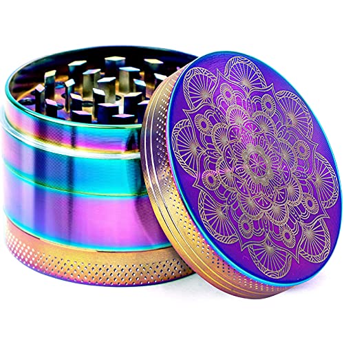 Titanium Blue Mandala Herb Grinder Stoner Toolbox