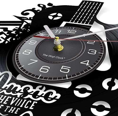 Miniatura 4 de Timethink Reloj de pared con música única de guitarra de 12 pulgadas, funciona con pilas, cuarzo silencioso sin tictac, reloj de pared colgante Rock