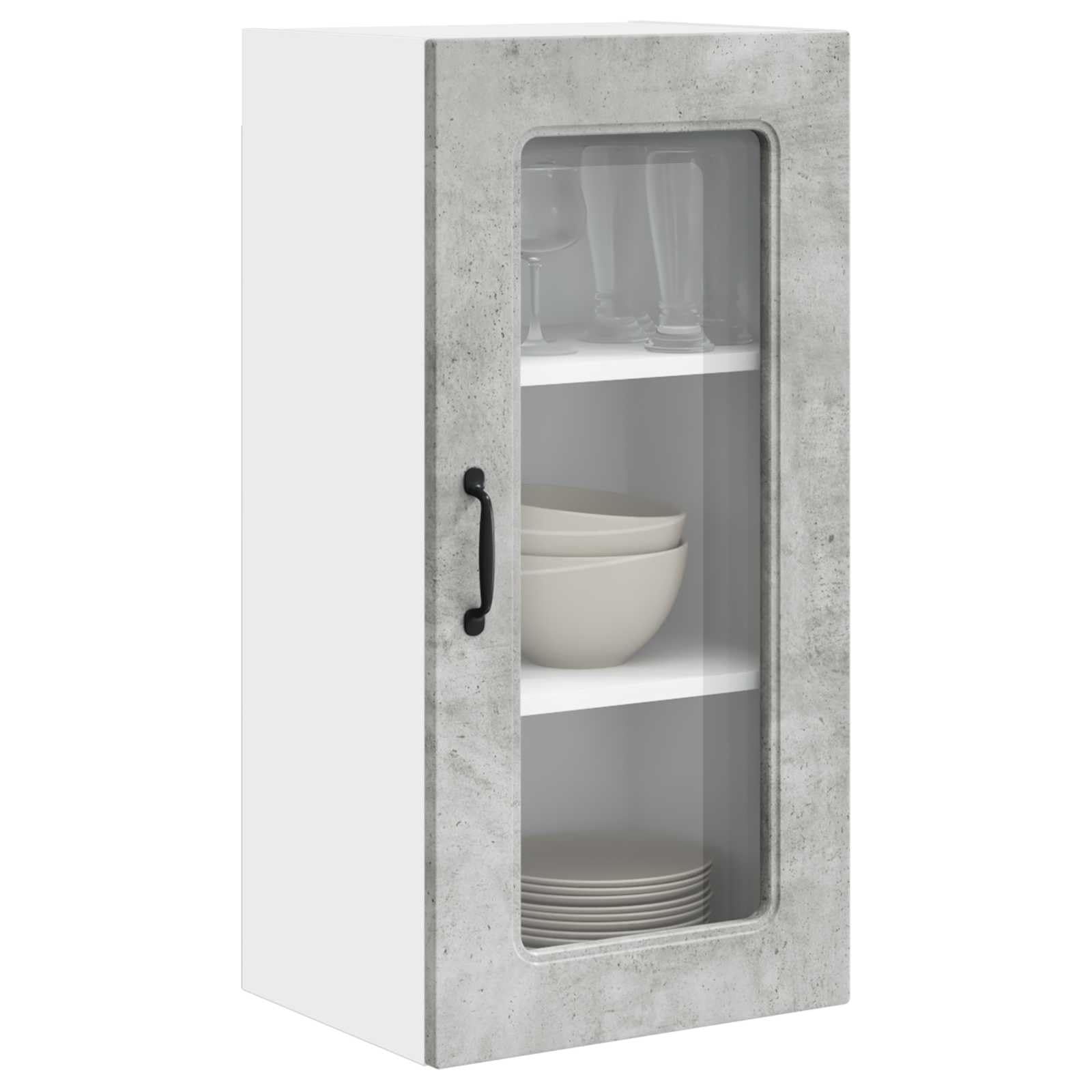 vidaXL Dishwasher Panel Kalmar 2 pcs Concrete Grey 40 x 31 x 80 cm, Elegant Modern Kitchen Shelf, Ample Storage Solutions, Rectangular Wall Cabinet, Utensil Organizer for Home Essentials