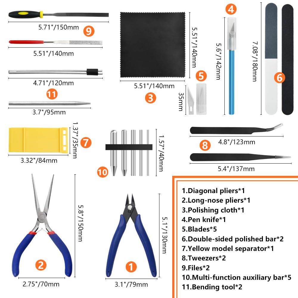 WMYCONGCONG 23 PCS Metal Puzzle Tool Set Metal DIY Model Kit Assembling Bending Tools Model Tool Set for 3D Metal Jigsaw Puzzles Assembly - Image 2