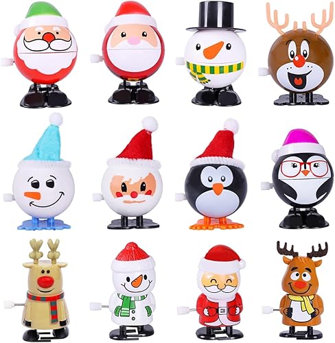 Miniatura 9 de Max Fun Surtido de 12 juguetes navideños para rellenar bolsas de regalos de fiesta de Navidad (juguetes de cuerda navideña)