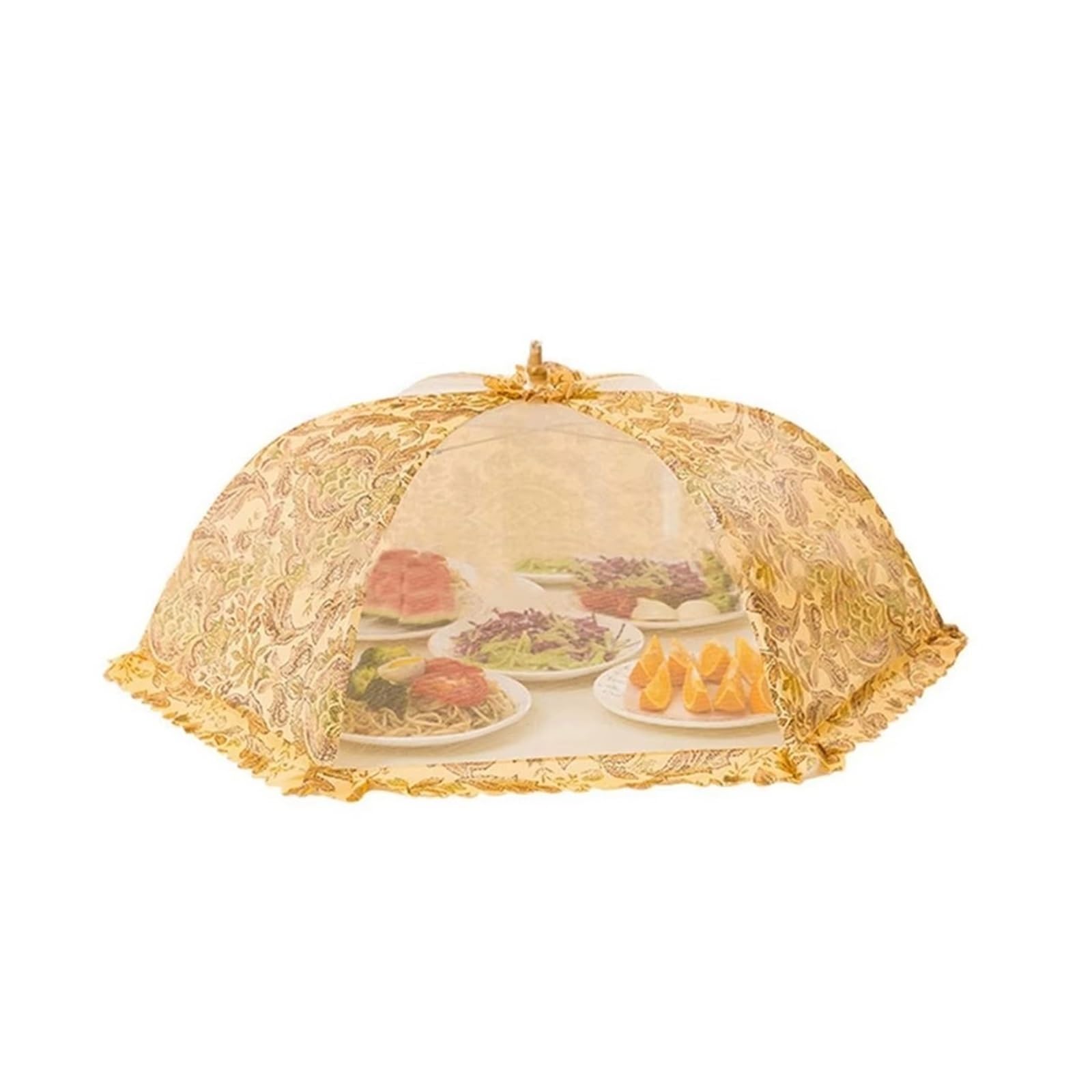 Netzabdeckung für Lebensmittel, Lebensmittelabdeckung, Netzstoff, faltbar, atmungsaktiv, for Esstisch, Fliegen, Mücken, mehrere Größen(60x60cm)