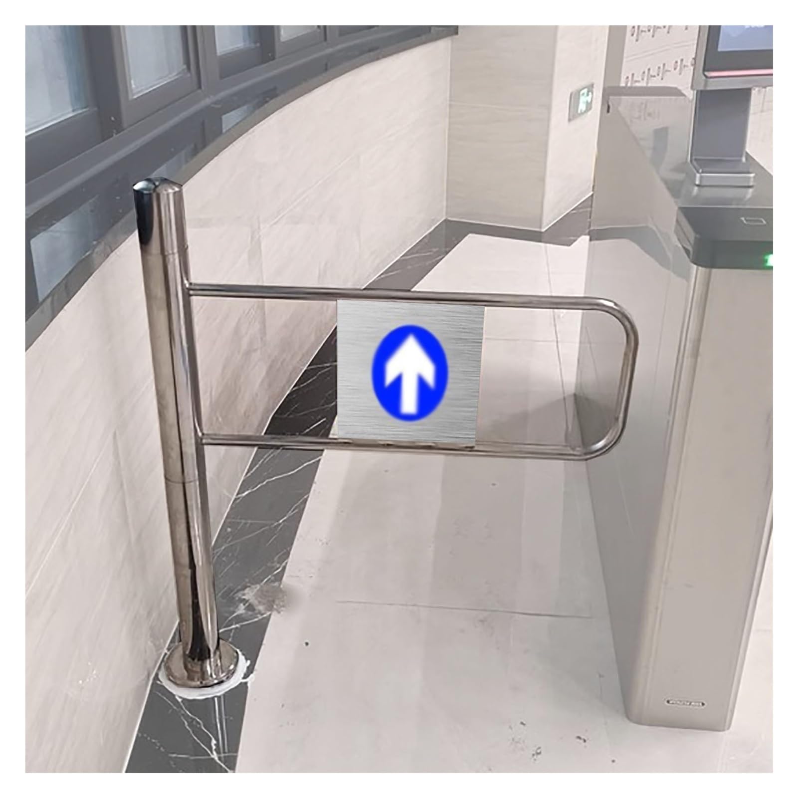 Cancello Automatico a Battente di Sicurezza unidirezionale per dipendenti/fabbriche/parchi - Porta con Controllo accessi a Spinta Manuale, Design a Mezza Vita, Larghezza 95 cm (38