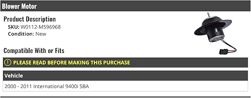 Motor del soplador - Compatible con 2000-2011 International 9400i SBA