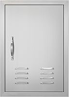 VEVOR 17x24 Inch Stainless Steel BBQ Access Door - Flush Mount Reversible Outdoor Kitchen Door with Vents, Handle for BBQ Island