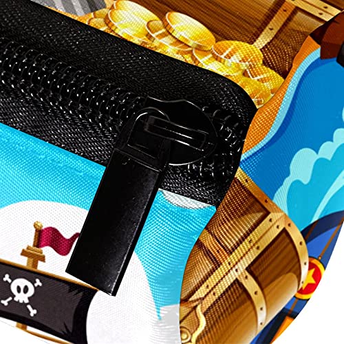 Federmäppchen Mit Großer Kapazität Büro College Schule Ein Pirat Und Ein Glückliches Mädchen Auf Der Insel Bleistiftbeutel Reißverschluss Schreibwarenbeutel Halter Box Multifunktionaler 19x7,5x3,8cm – Bild 6