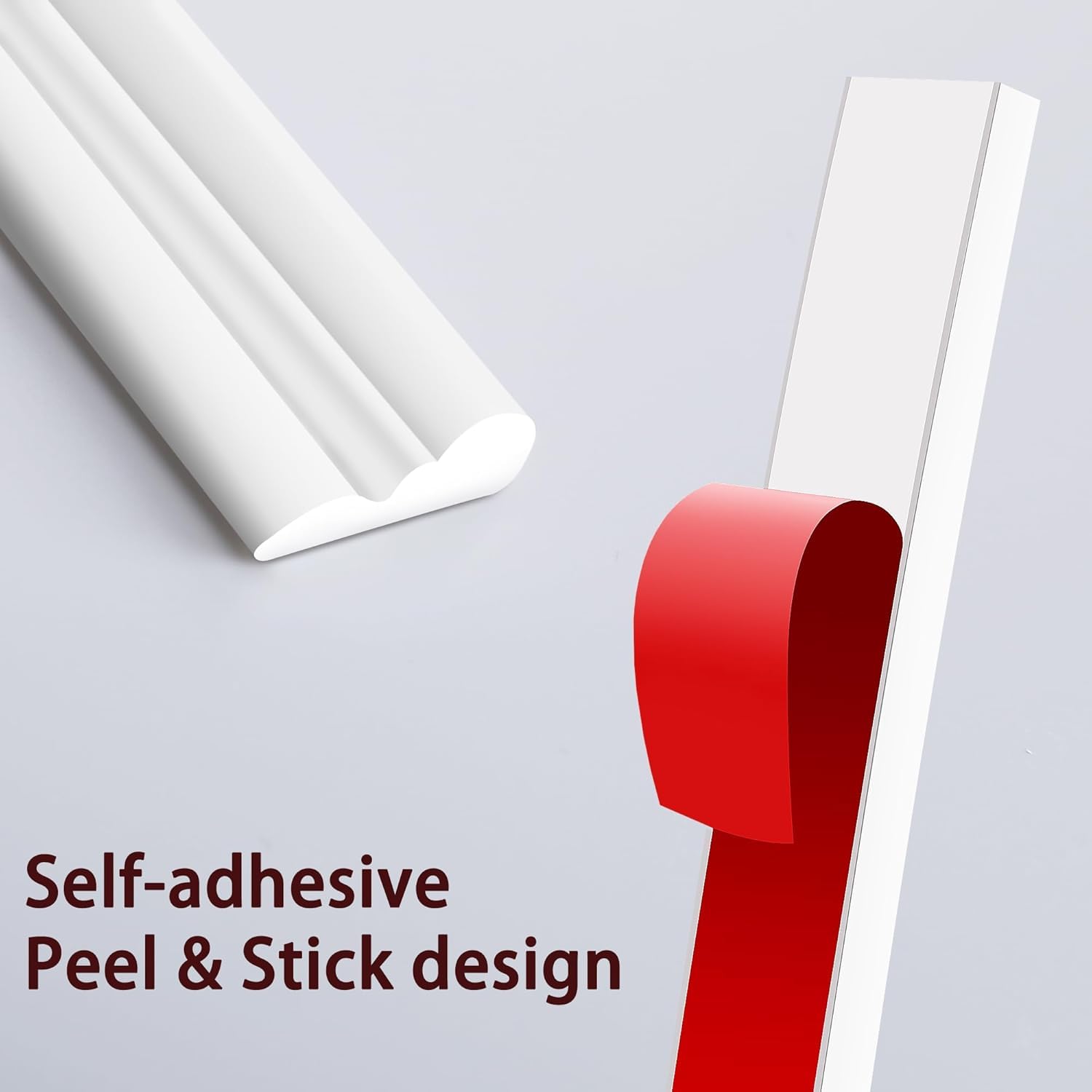 6,1 m x 23 mm Bandes autocollantes pour décoration murale | Moulure autocollante blanche, cadre de miroir, porte d'armoire, décoration d'intérieur