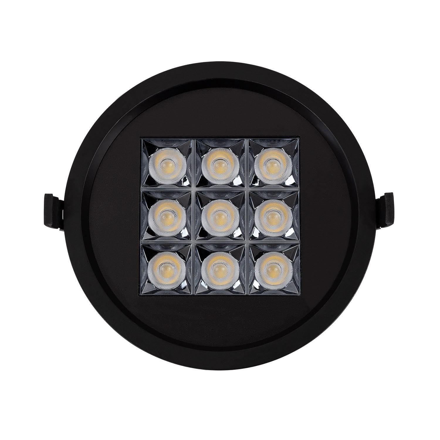 LEDKIA Oczko Downlight LED 30W Okrągła (UGR17) Czarna Średnica Wycięcia Ø 2
