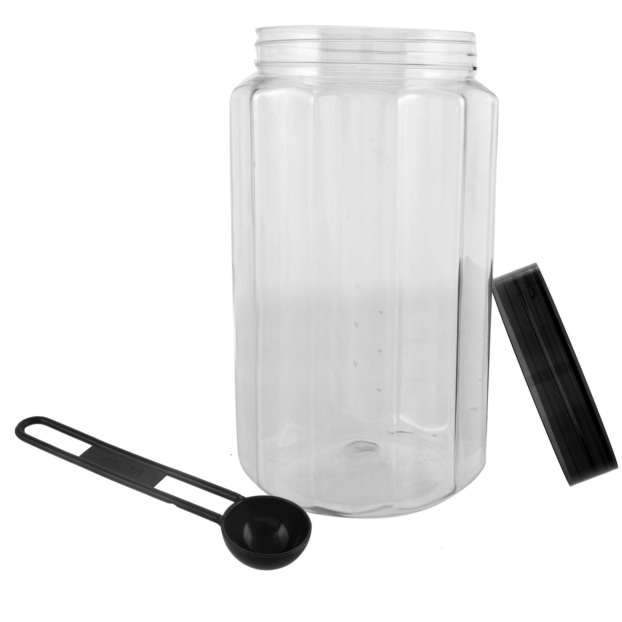 Kuber Industries Opal Plastikowy hermetyczny zestaw pojemników na słoiki dla zwierząt domowych (zestaw 6 1100, 1500 ml, szary)-KUBMARTK11058