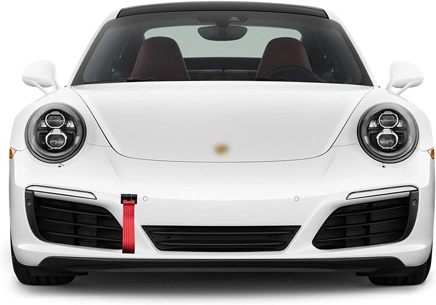 x xotic tech Red Track Racing Towing Strap w/Tow Hole Adapter Compatible with Porsche Carrera 991 911 2013-up