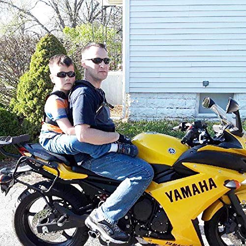 Jolik Child Motorcycle Harness Adjustable with Two Handles, Breathable Material in Black - Image 5