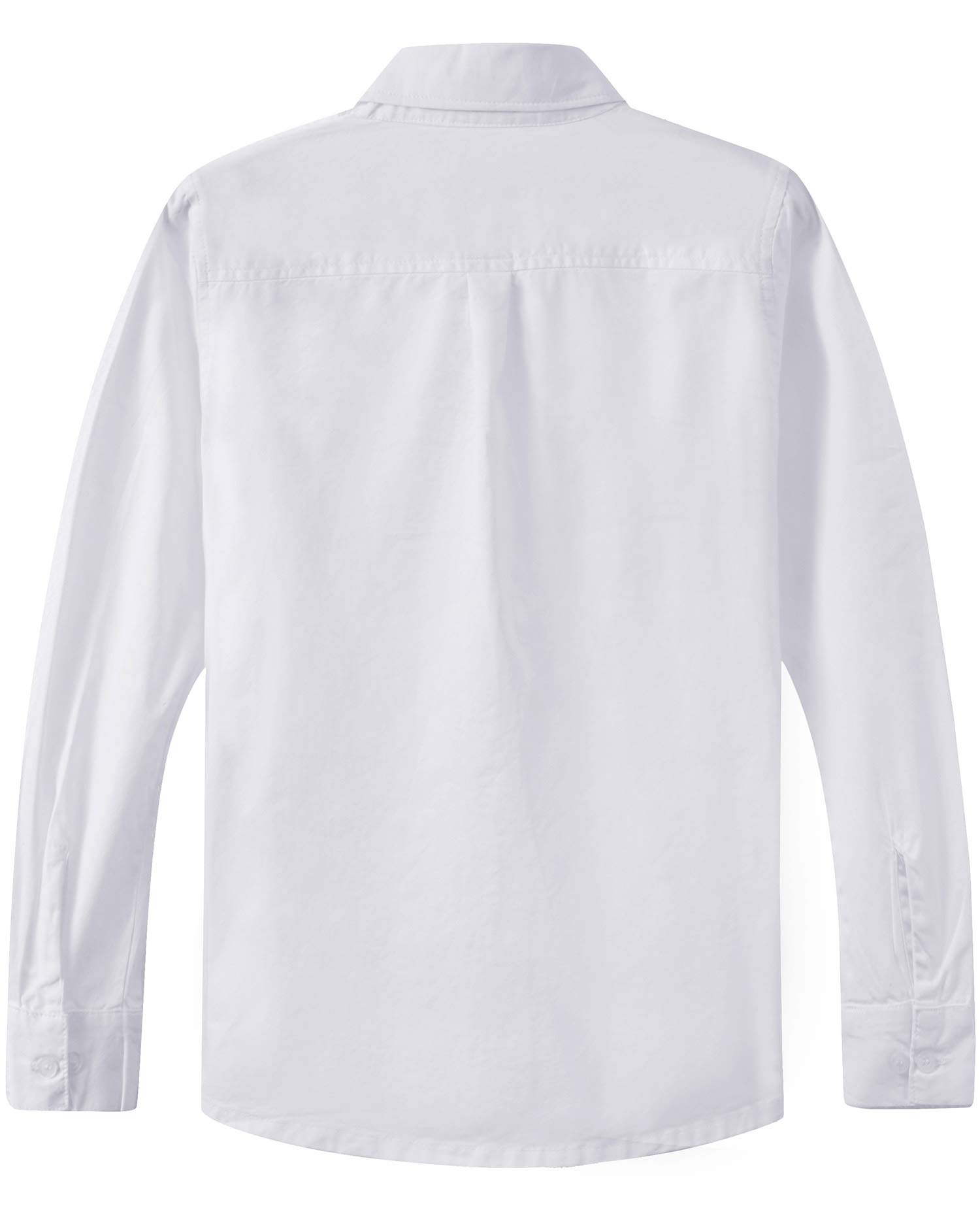 Spring&Gege Camisa de manga larga con botones de sarga de algodón para niños (3-14 años)