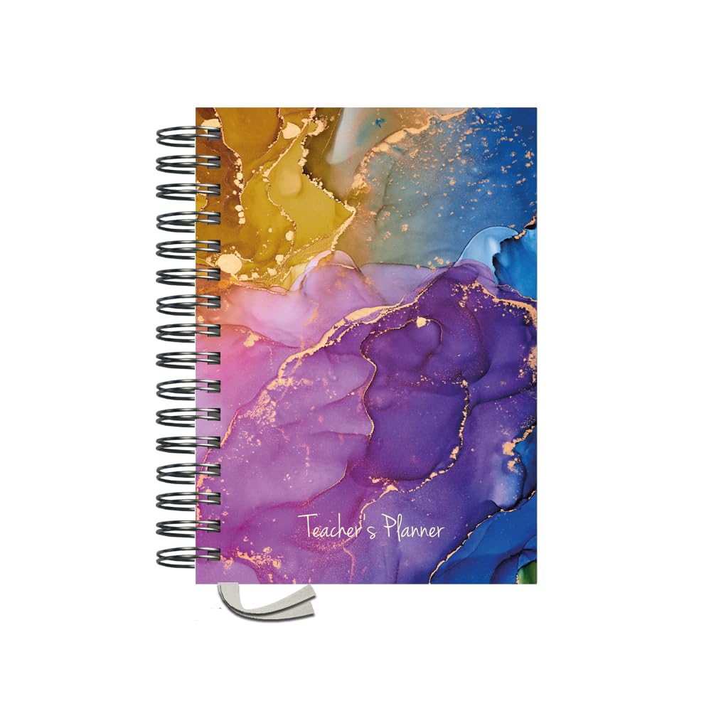 Teacher Planner 2026-2027 A5 size by Pirongs | Dated 6 Lesson Planner for Teachers | Page a day | Dated - Cauldron of Colour