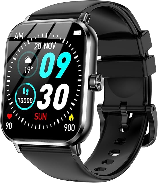Smart Watch pour les hommes femmes, 1.83" HD Smartwatch écran tactile avec appel Bluetooth, 130+ Modes de sport Fitness Tracker avec moniteur de rythme cardiaque/douche, IP68 Montres étanches compatibles avec iOS Android