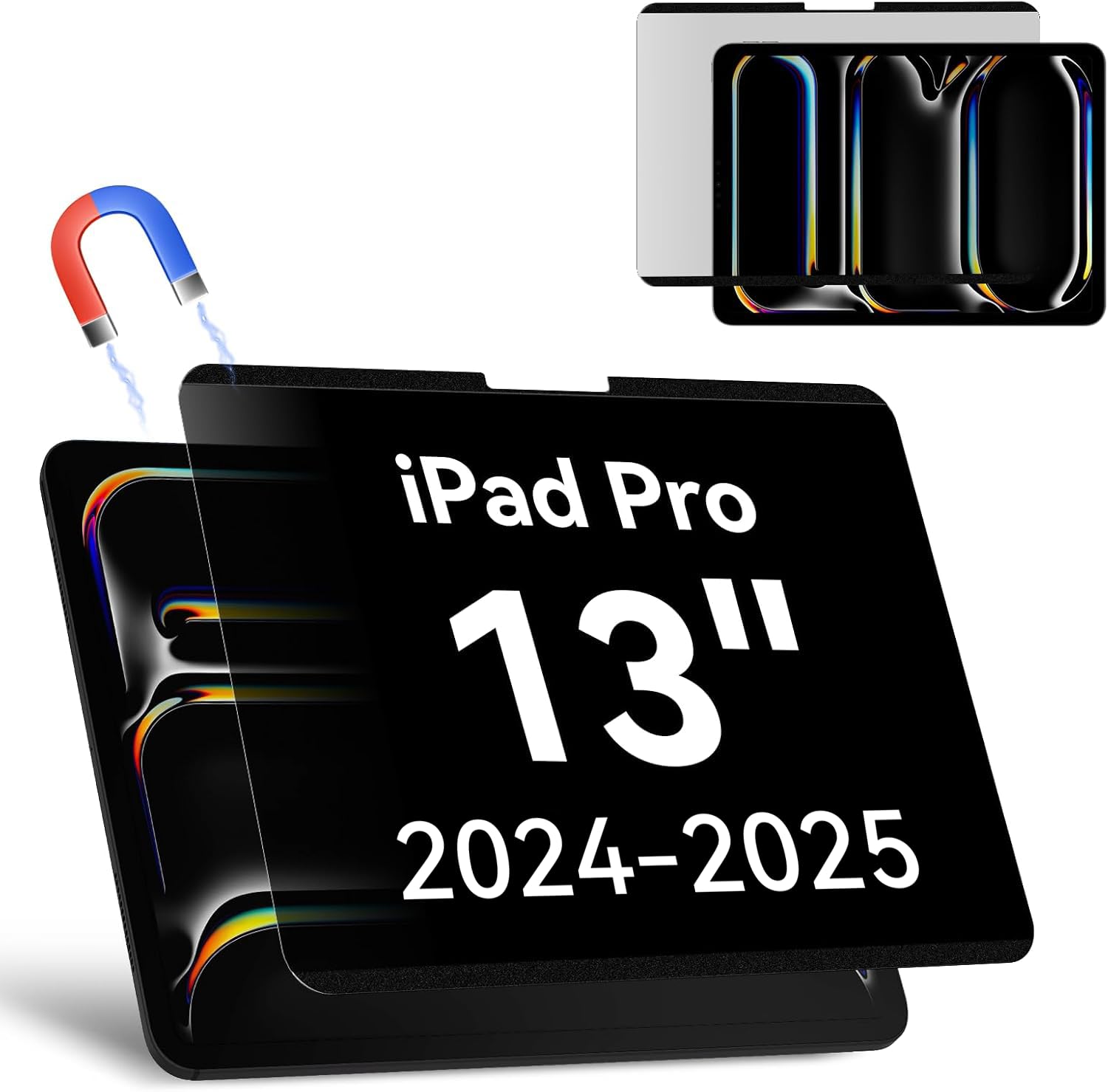 Protescreen Magnetischer Blickschutzfilter für iPad Pro 13 Zoll M4/M5 (2024/2025), Abnehmbar Anti Glare Blaulicht Privacy Screen Displayschutz Sichtschutz Bubble-Free Wiederverwendbarer