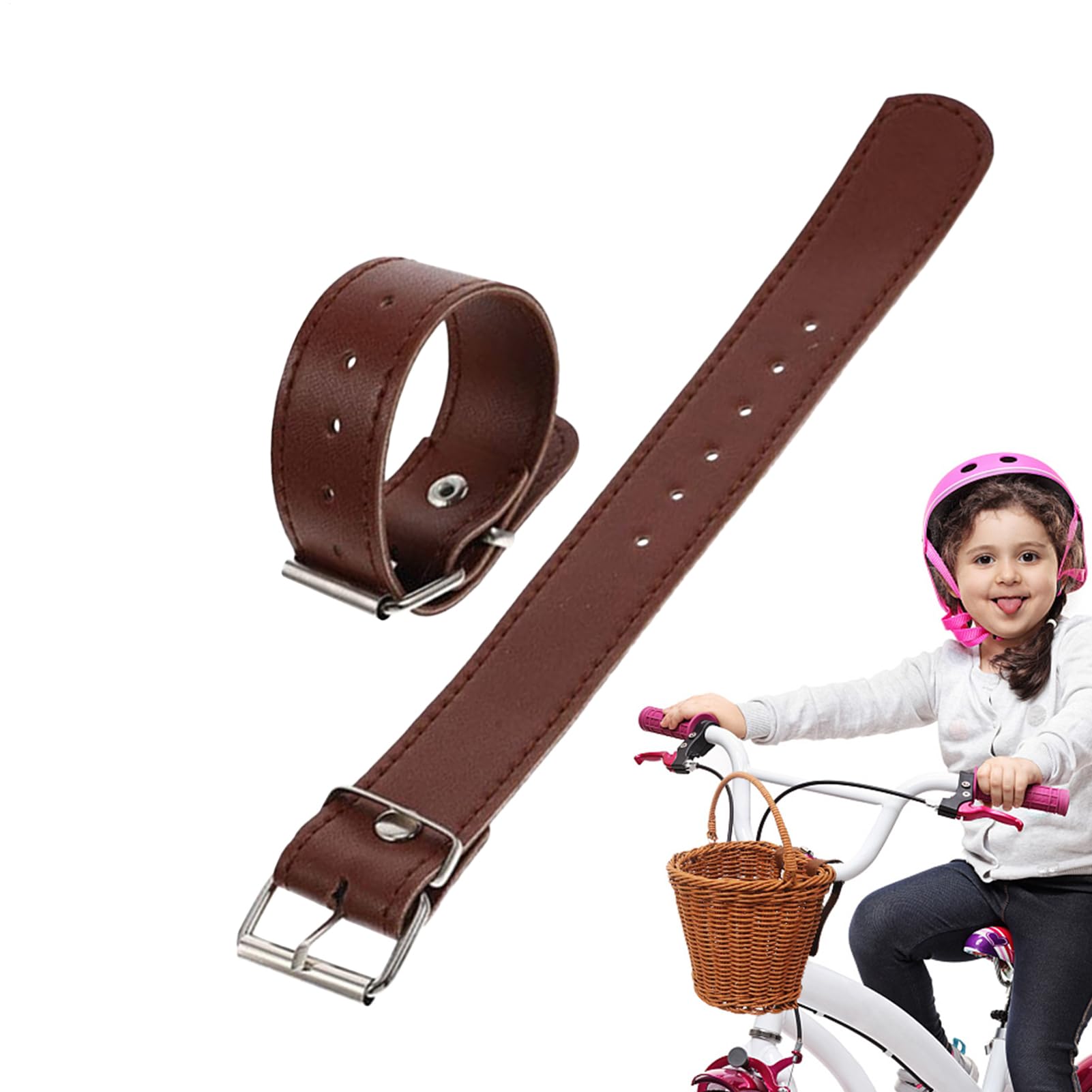 Cinghie per il Carico del Cestino della Bicicletta - Cinghie In Pelle Per Cestino Scooter Adulti E Bambini | Attrezzatura Regolabile di Supporto per la Guida in Cruiser Spiaggia per