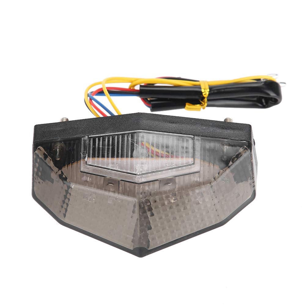 Yctze Lámpara de cola LED modificada para motocicleta, luz de advertencia de luz trasera Luz trasera con señal de freno