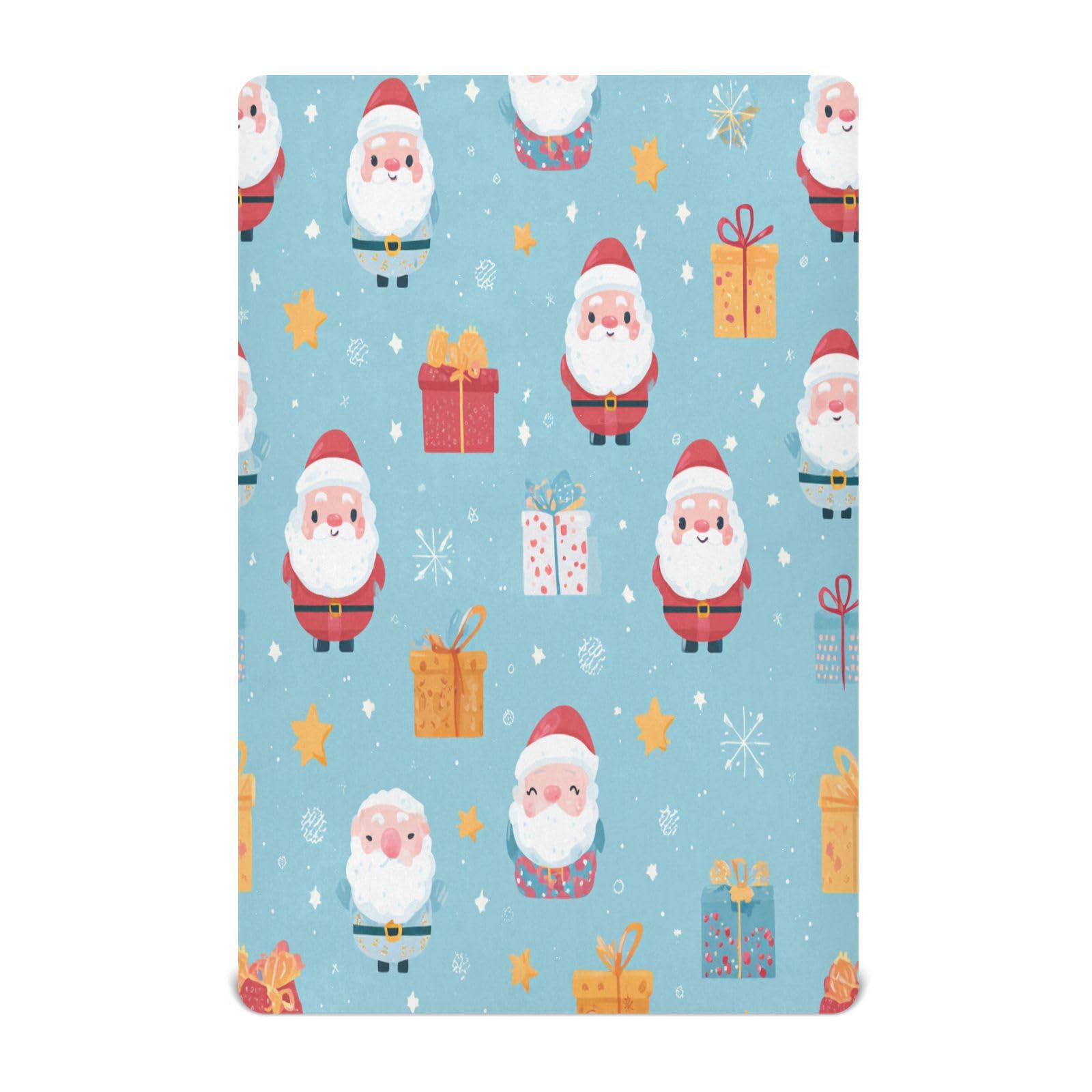 Cgiub Christmas Santa Claus Crib Sheet for Boys and Girls 99x68x12.7 cm Cot Sheet Baby Sheet Jersey Soft Breathable Fitted Sheet for Standard Cribs and Toddler Mattresses