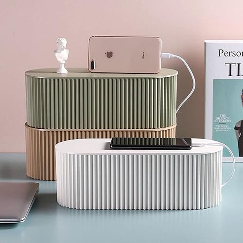 Miniatura 6 de Houchu Caja organizadora de cables, caja organizadora de cables para cable de extensión, escritorio, TV, computadora, concentrador USB, gestión de